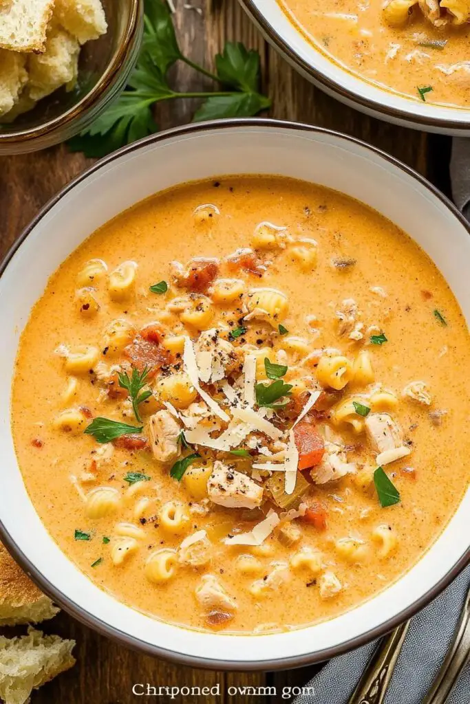 Soupe de pâtes crémeuse au poulet cajun