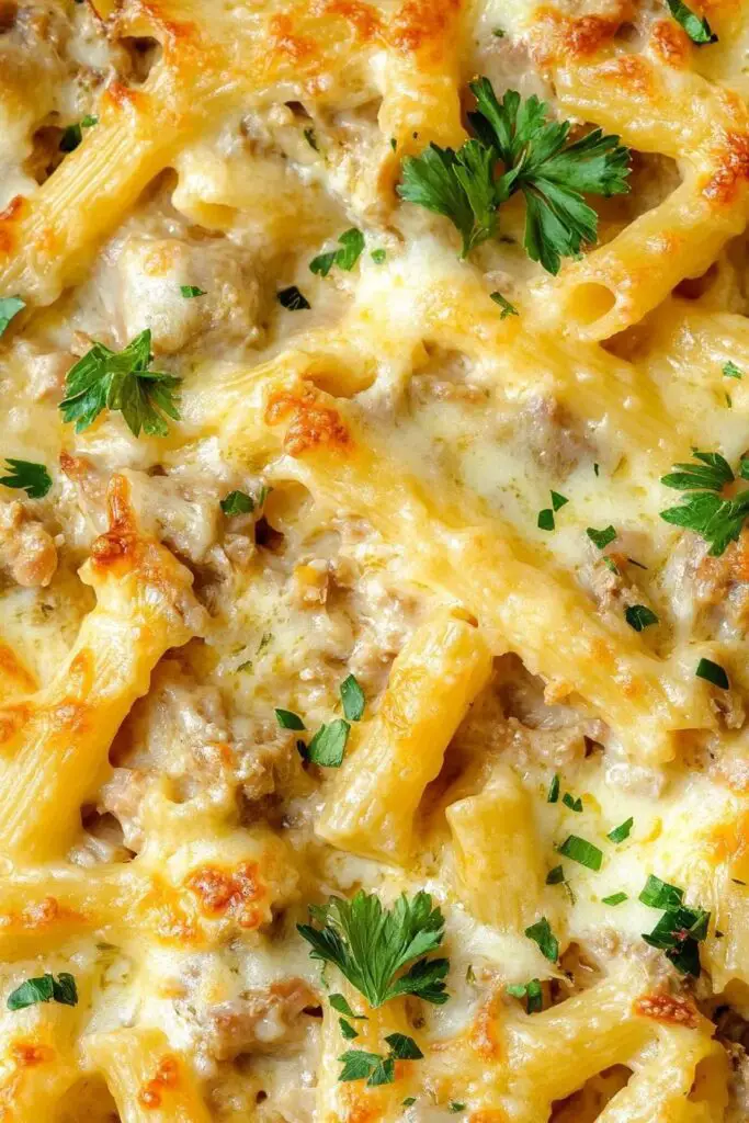 Gratin de pâtes au thon crémeux facile