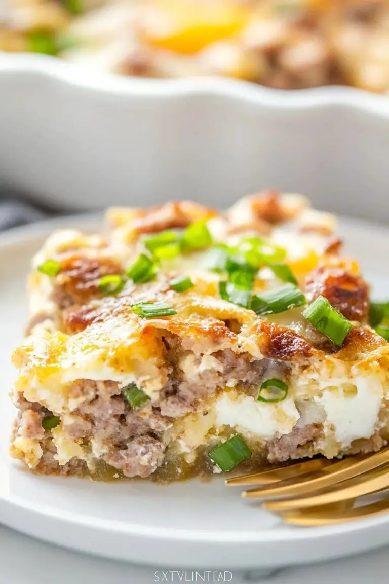 Casserole de petit-déjeuner aux hashbrowns avec œufs et saucisse (Whole30, sans produits laitiers, sans gluten)