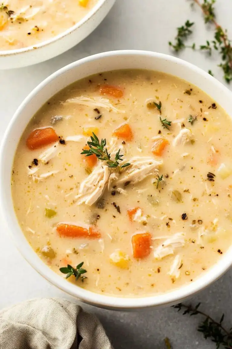 Soupe de poulet en pot instantané avec croûte de tarte