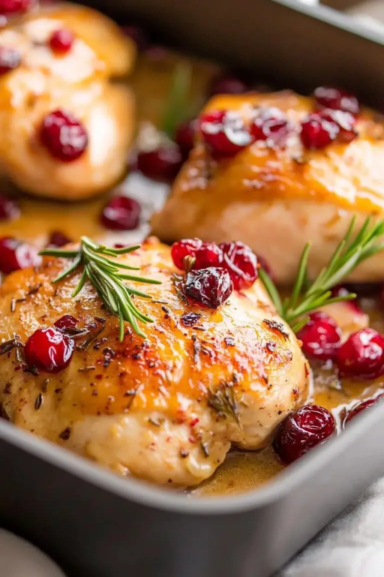 Recette de poulet aux canneberges et romarin en une seule poêle