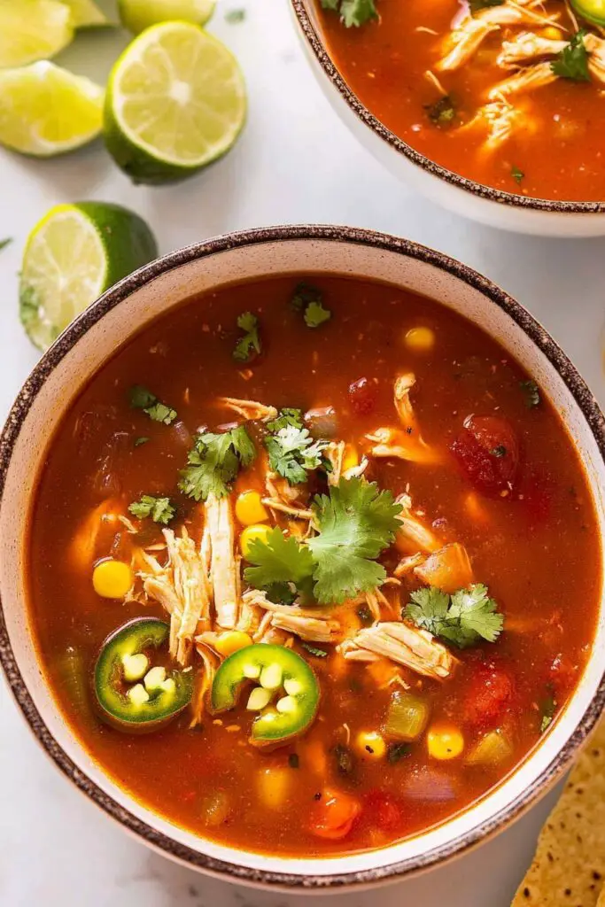 Soupe de poulet mexicaine