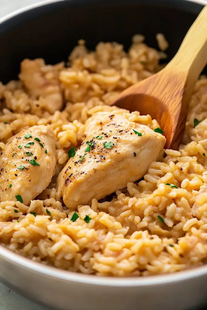 Poulet et riz en une seule poêle