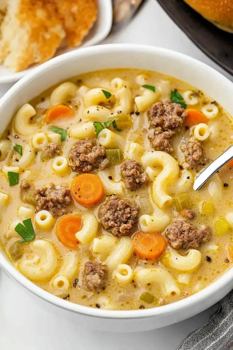 Recette de Soupe Macaroni Cheeseburger