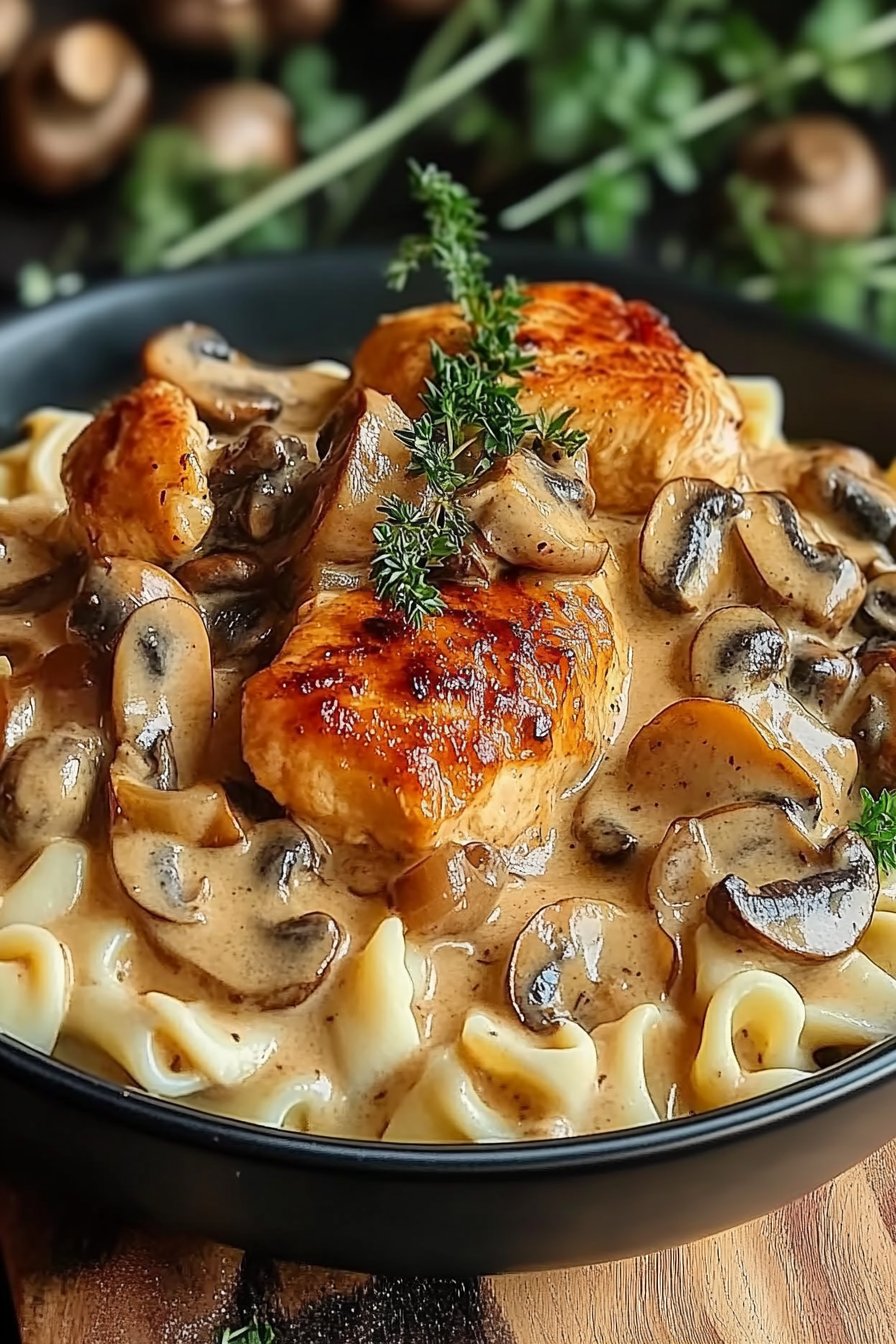 Stroganoff de Poulet aux Champignons