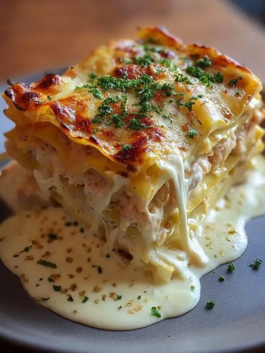 Lasagnes Fondantes au Poulet et Sauce Blanche Crémeuse