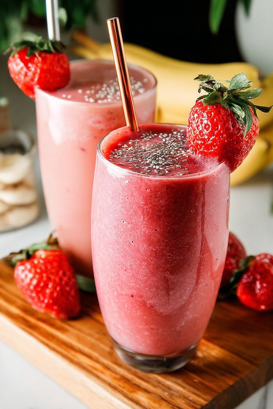 Smoothie fraise banane sain