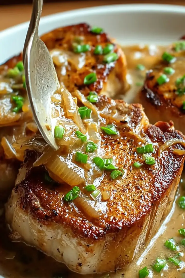 cotes porc oignons