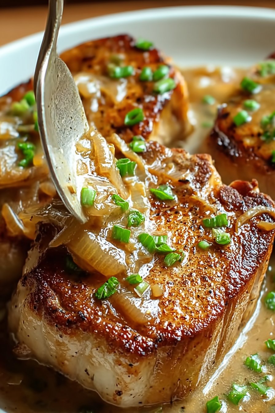 Côtes de porc aux oignons