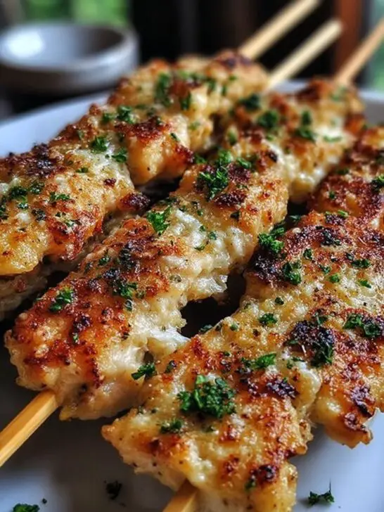 brochettes de poulet à l’ail et au parmesan pour friteuse à air