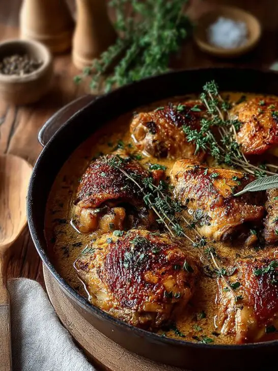 Poulet fermier à la normande