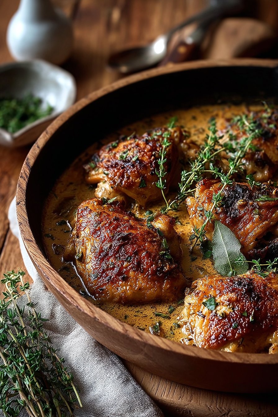 Poulet fermier à la normande