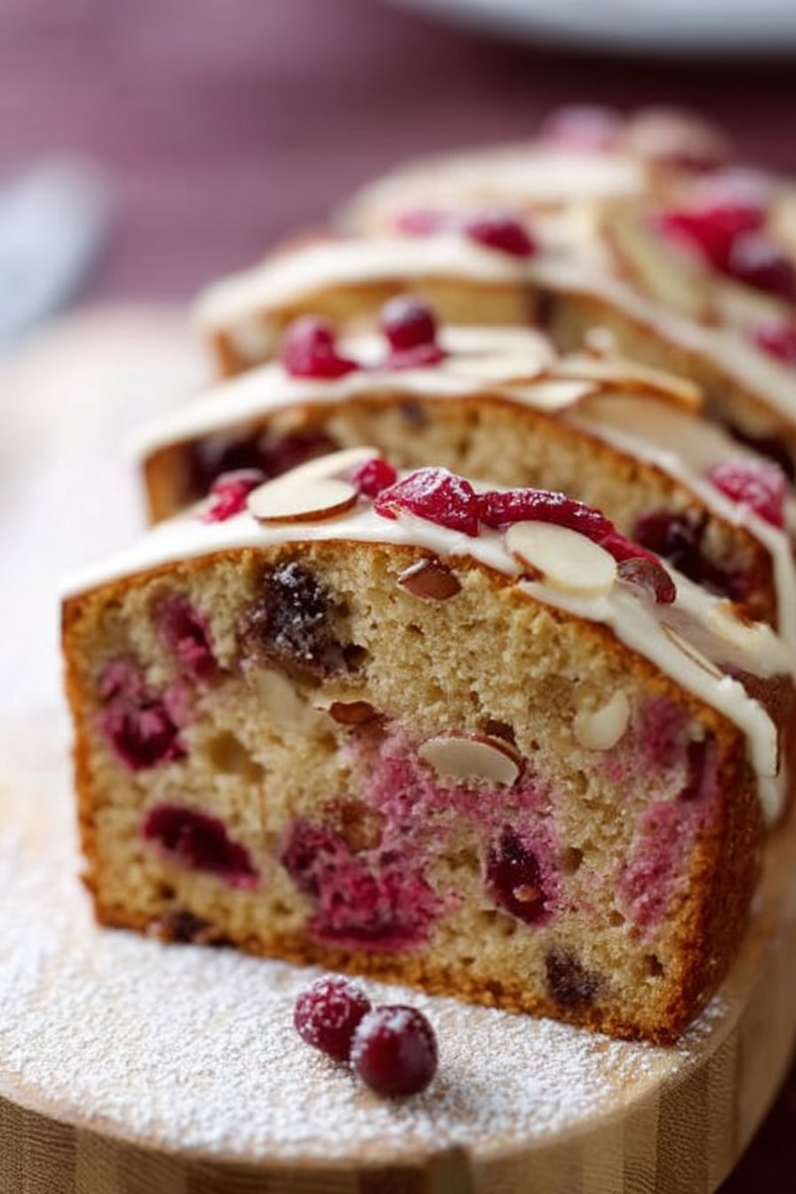 gateau amande canneberges