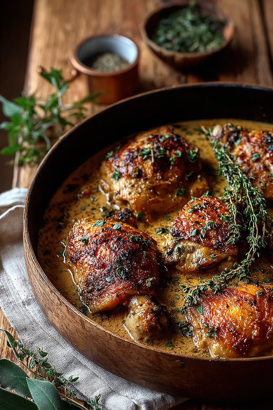 Poulet fermier à la normande