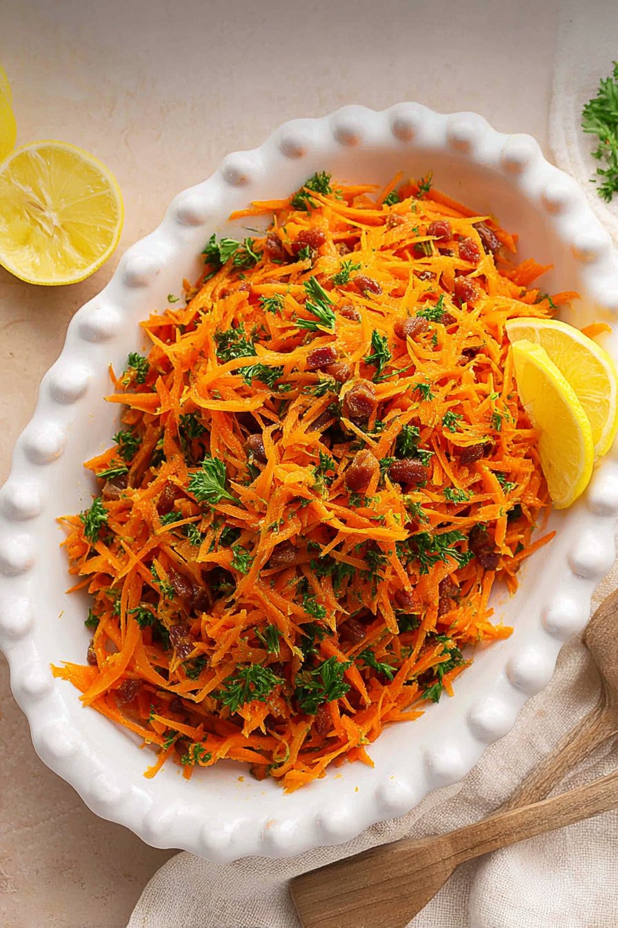 Salade de carottes râpées au citron et cumin