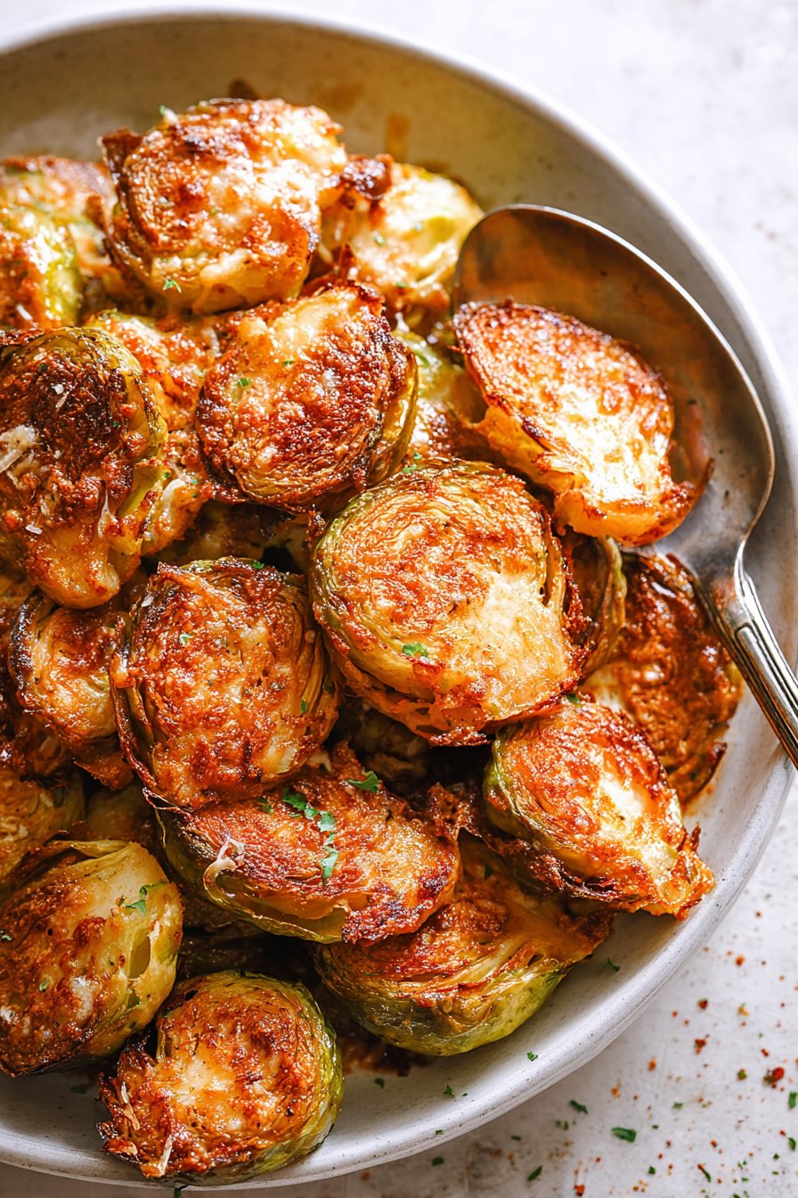 Choux de Bruxelles rôtis à l'ail et au parmesan