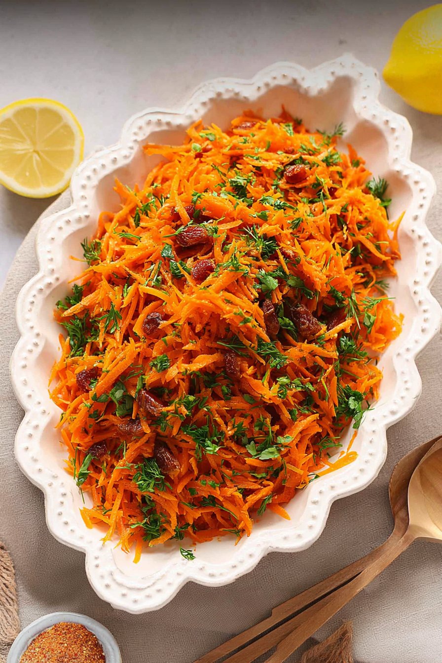 Salade de carottes râpées au citron et cumin