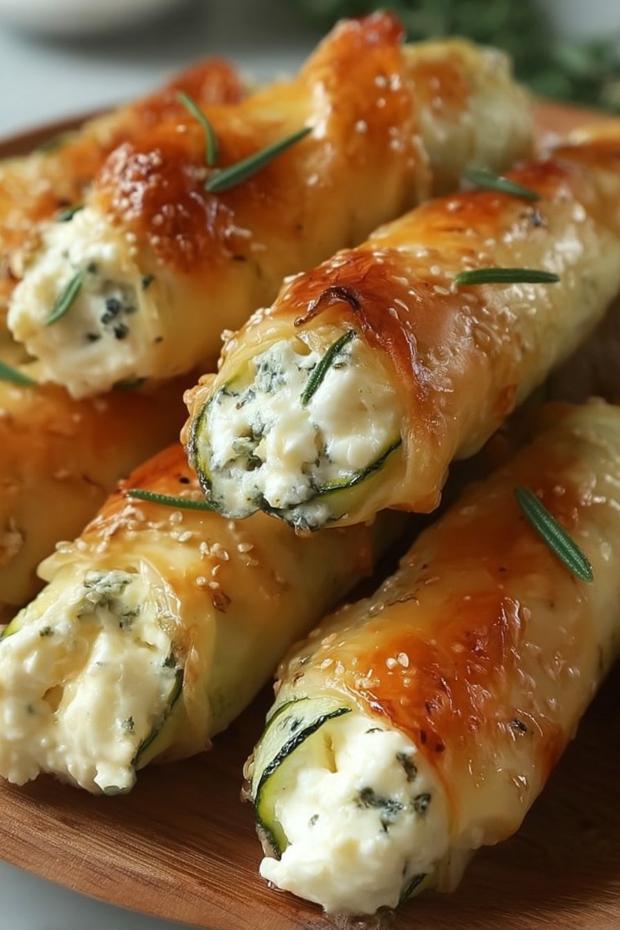 Cigares de Courgettes Croustillants au Fromage Feta et Mozzarella