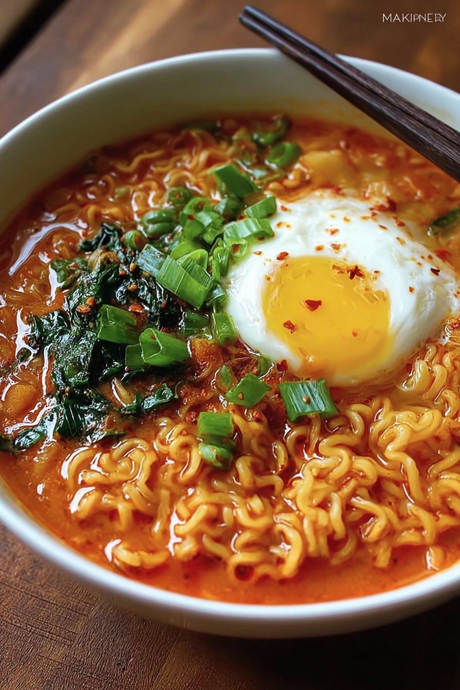 Ramen coréen crémeux et épicé