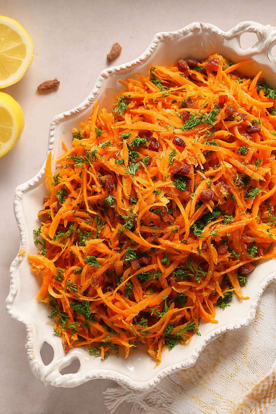 Salade de carottes râpées au citron et cumin
