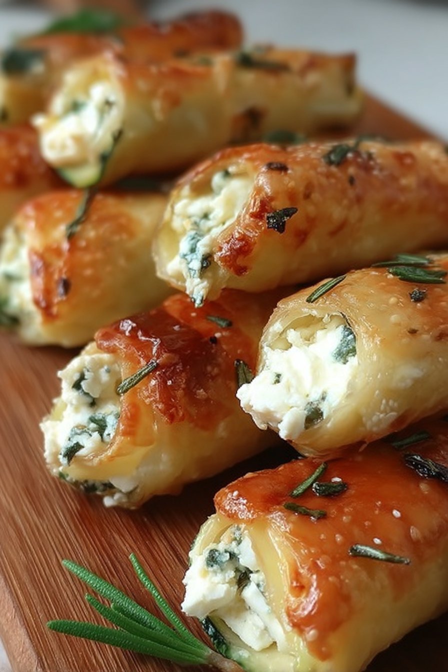 Cigares de Courgettes Croustillants au Fromage Feta et Mozzarella