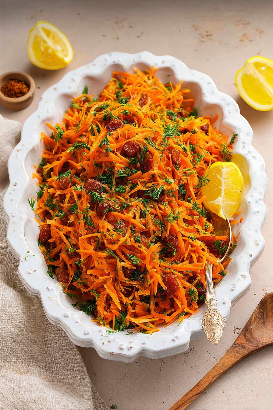 Salade de carottes râpées au citron et cumin