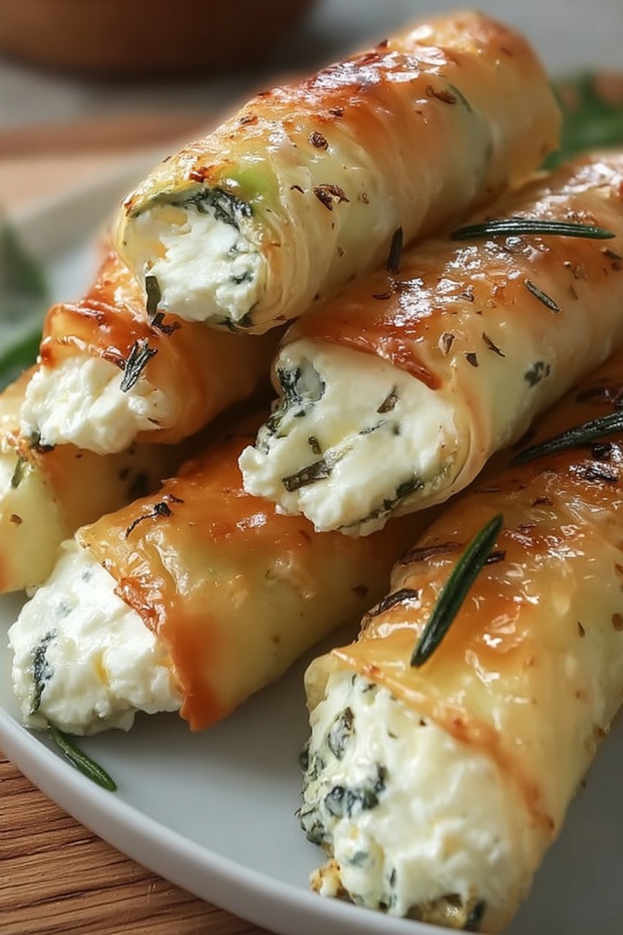Cigares de Courgettes Croustillants au Fromage Feta et Mozzarella