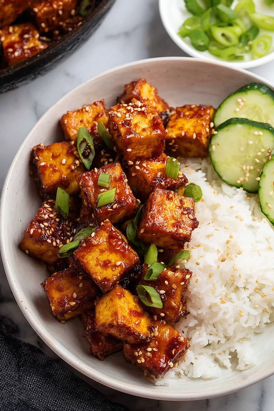 Tofu au miel et à la sriracha