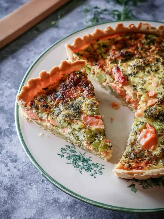 Quiche au saumon frais et aux poireaux