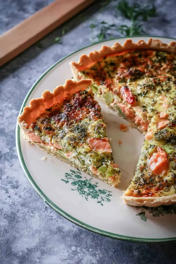 Quiche au saumon frais et aux poireaux
