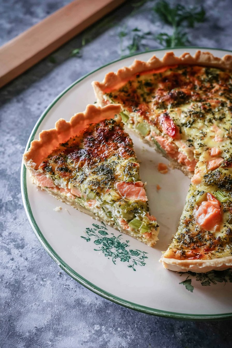 Quiche au saumon frais et aux poireaux