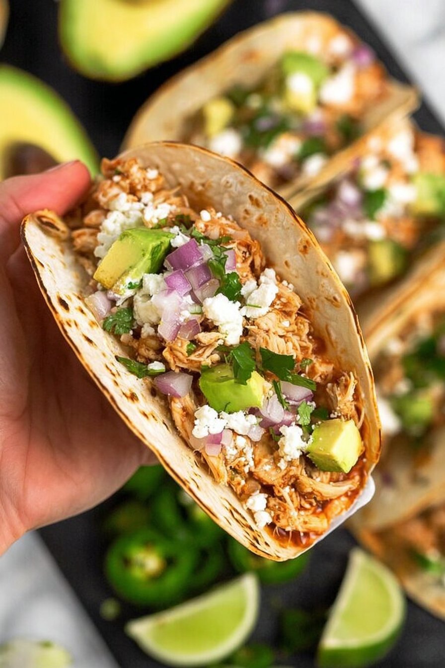 Tacos de poulet (healthy) à la mijoteuse
