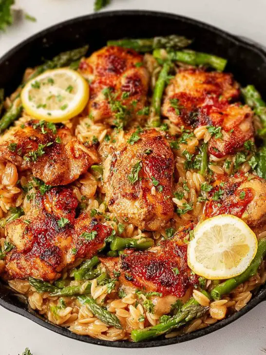 Orzo crémeux au poulet et citron