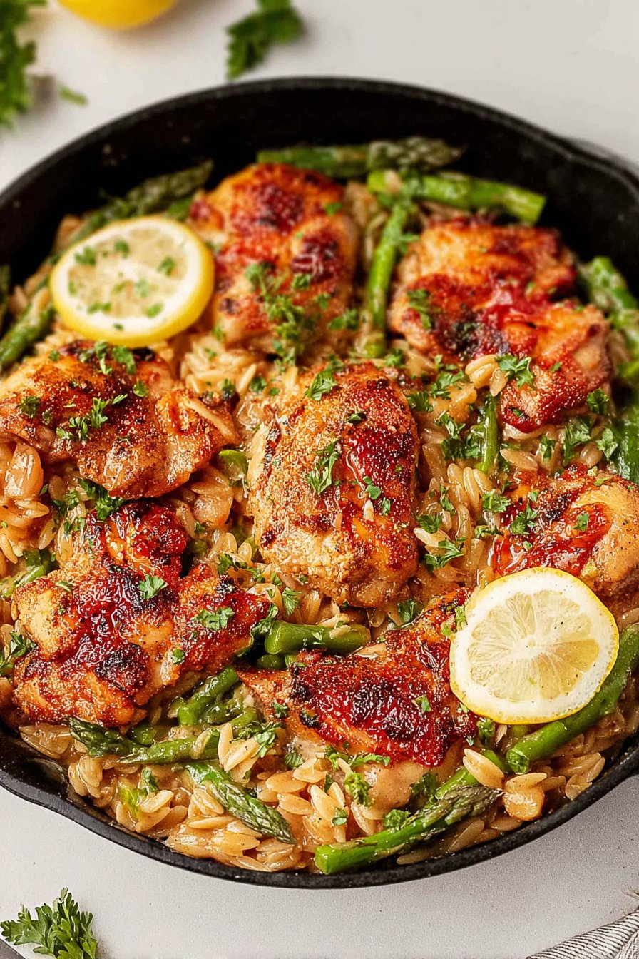 Orzo crémeux au poulet et citron