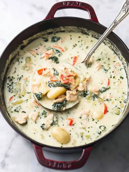Soupe de gnocchis au poulet façon Olive Garden
