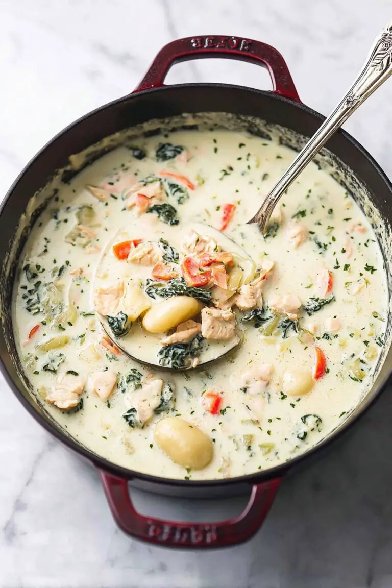 Soupe de gnocchis au poulet façon Olive Garden