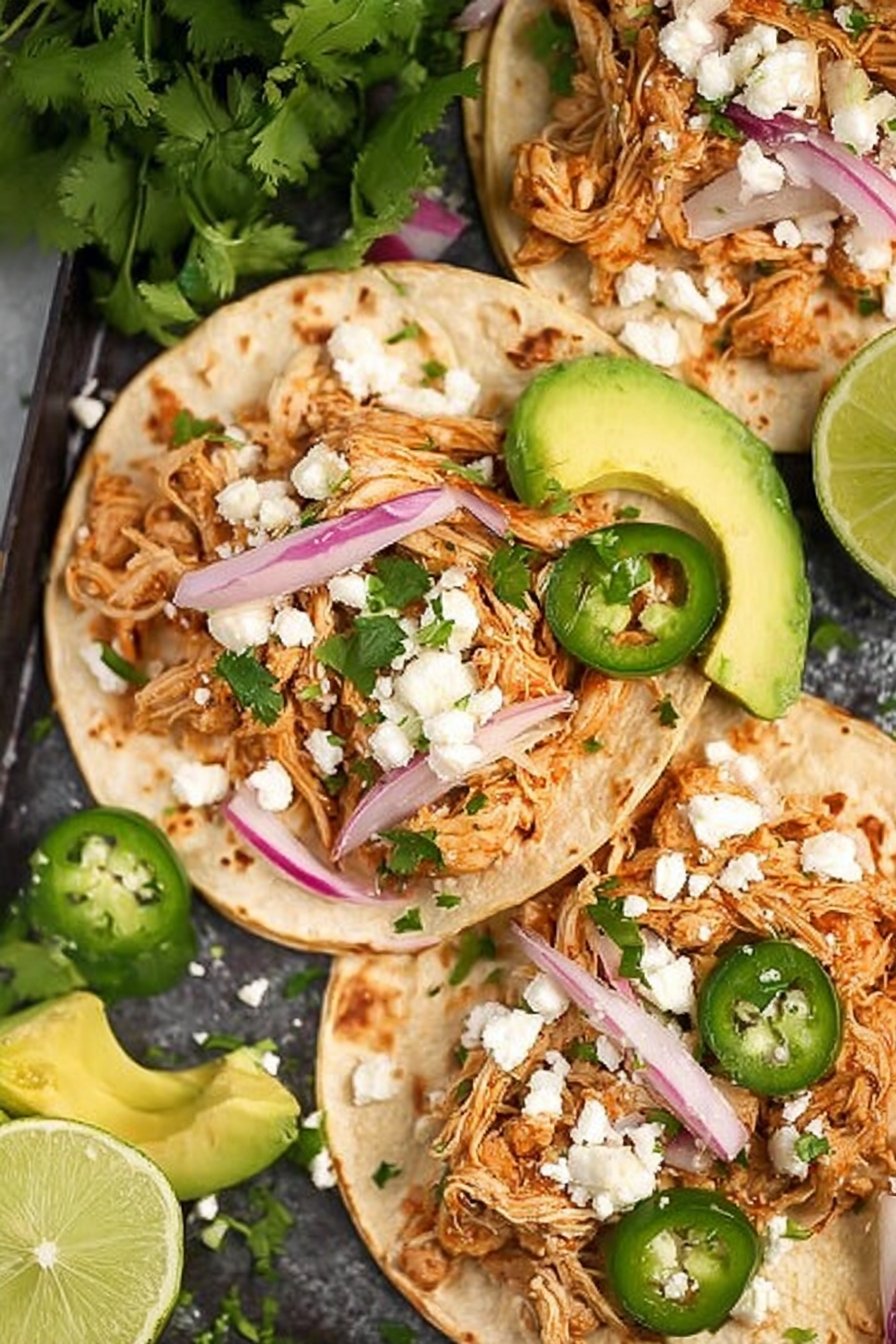 Tacos de poulet (healthy) à la mijoteuse