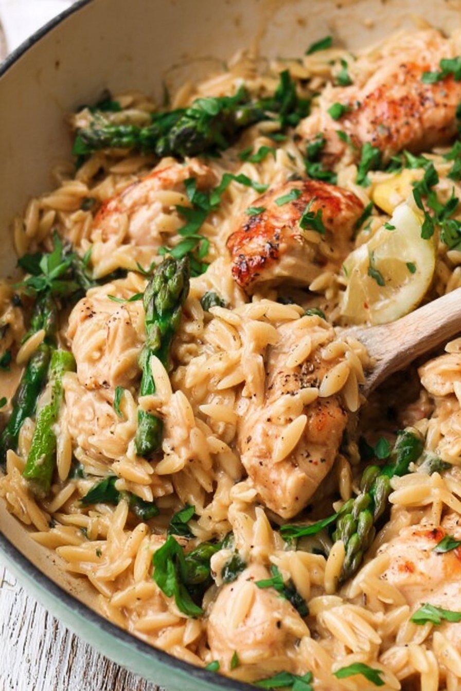 Orzo au poulet tout-en-un