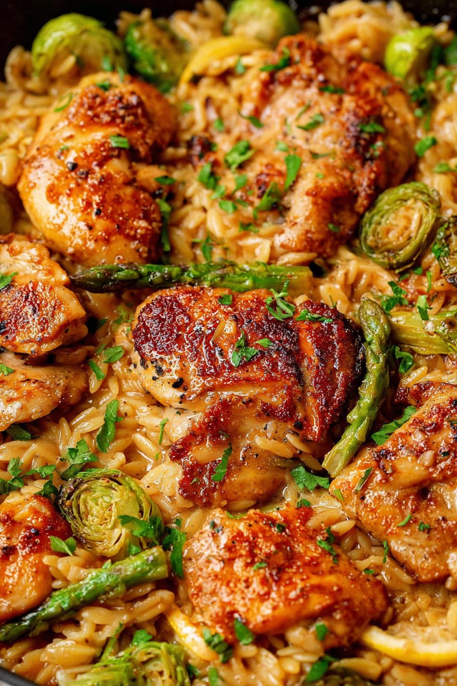 Orzo crémeux au poulet et citron