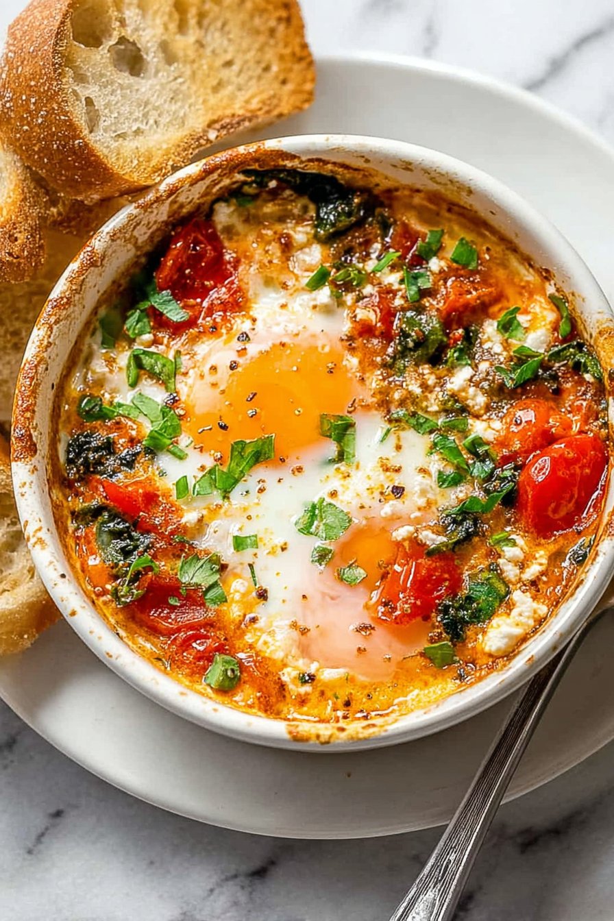 Œufs cocotte à la feta