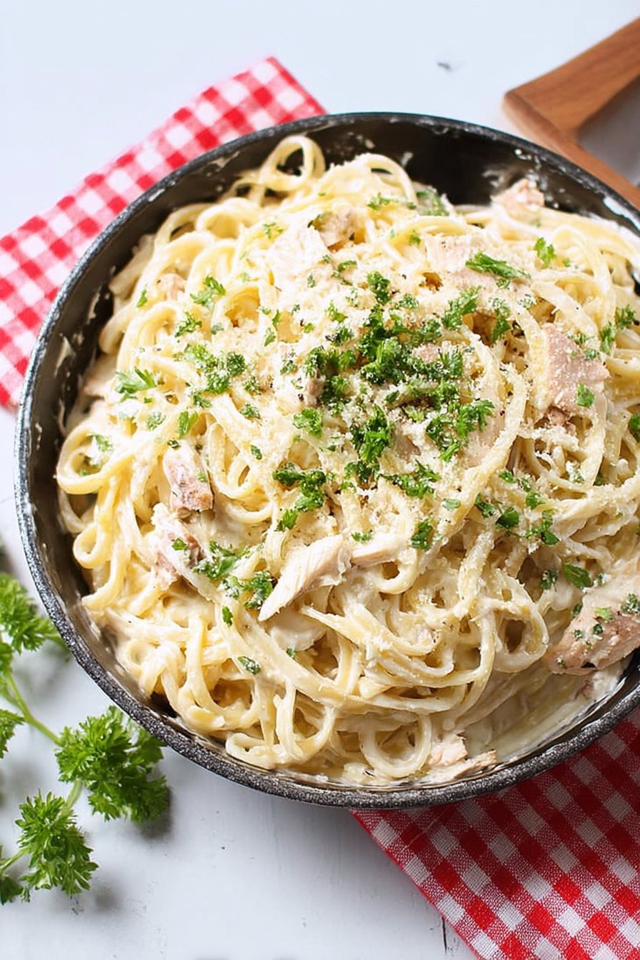 Alfredo au poulet rôti