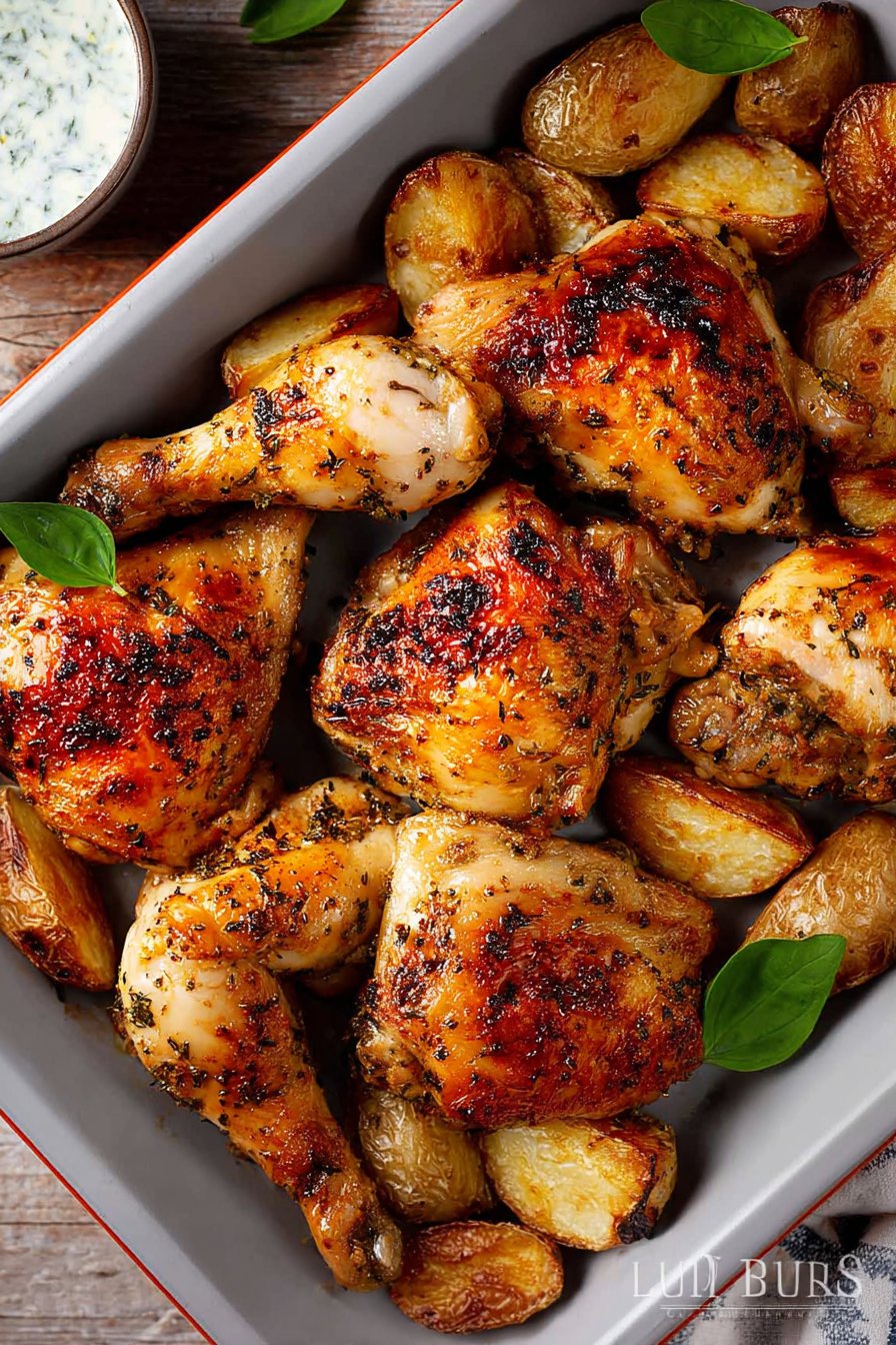 Morceaux de poulet juteux au four