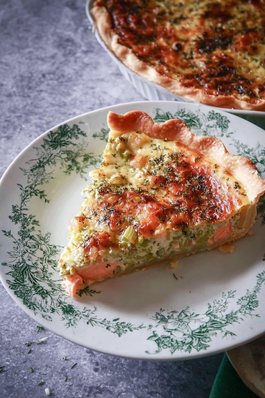 Quiche au saumon frais et aux poireaux
