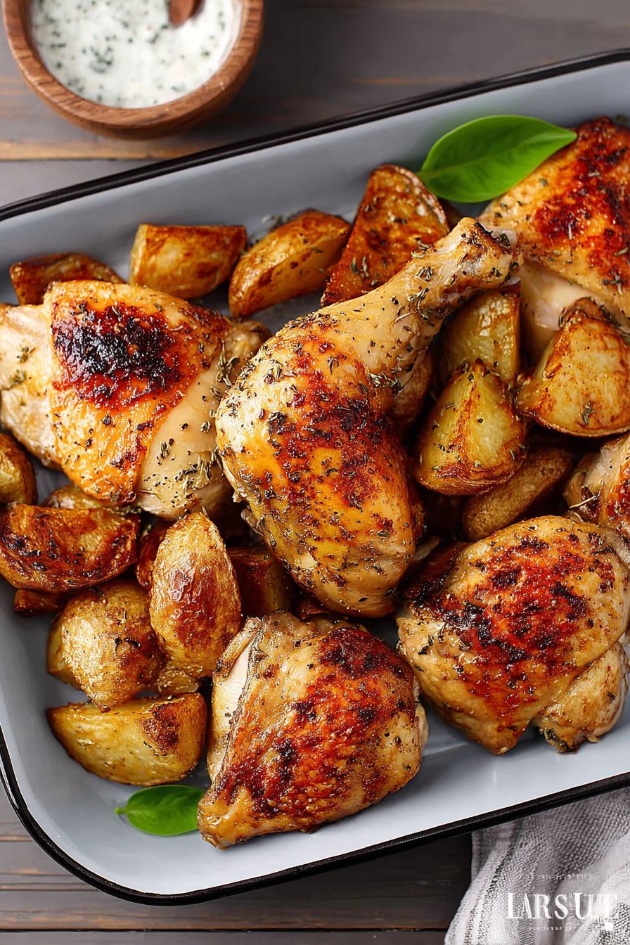Morceaux de poulet juteux au four