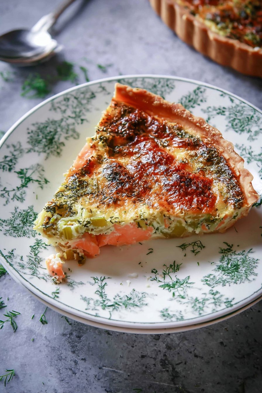 Quiche au saumon frais et aux poireaux
