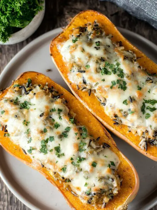 Courge butternut farcie au riz