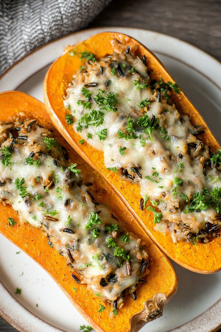 Courge butternut farcie au riz