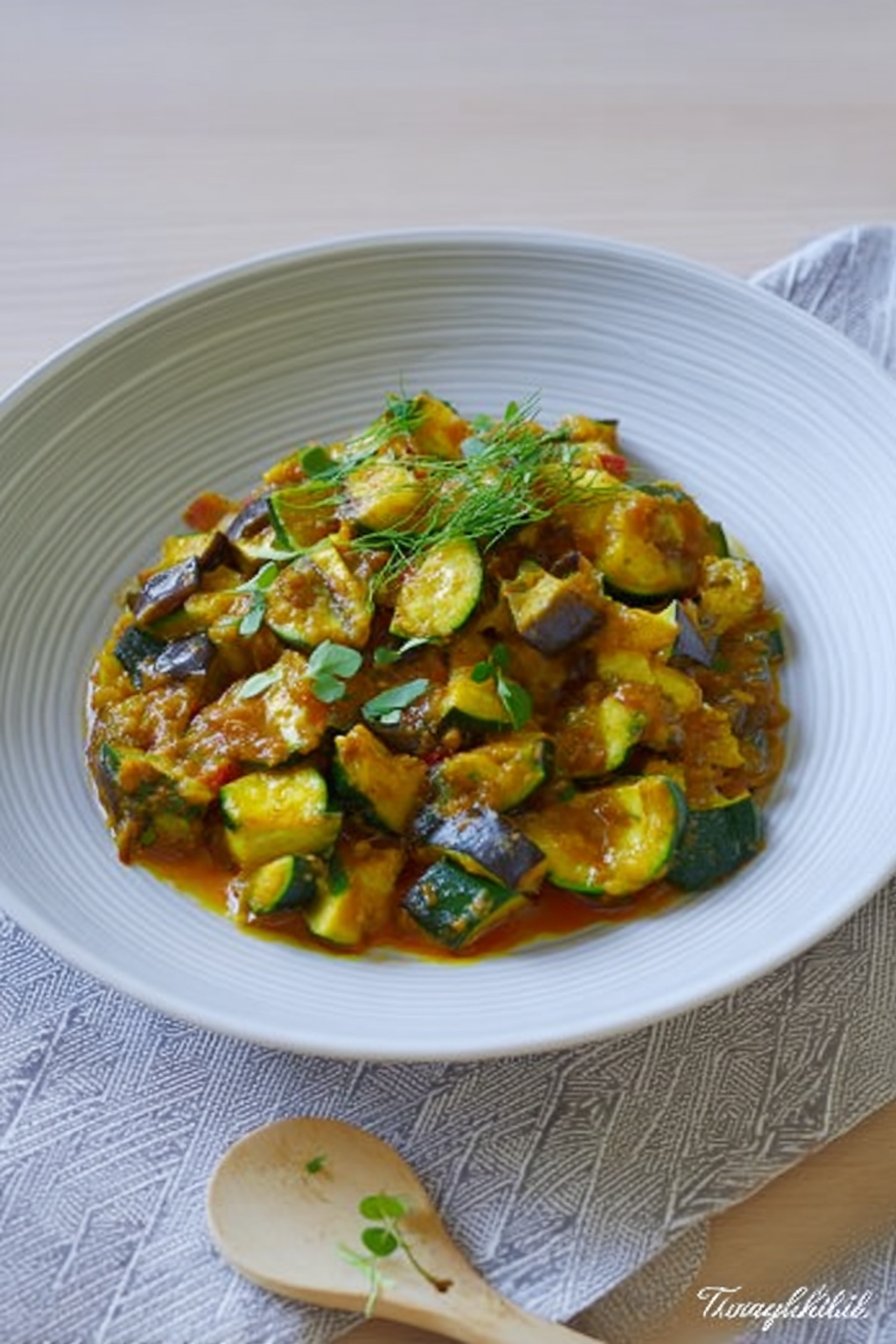 Curry d’aubergine et courgette