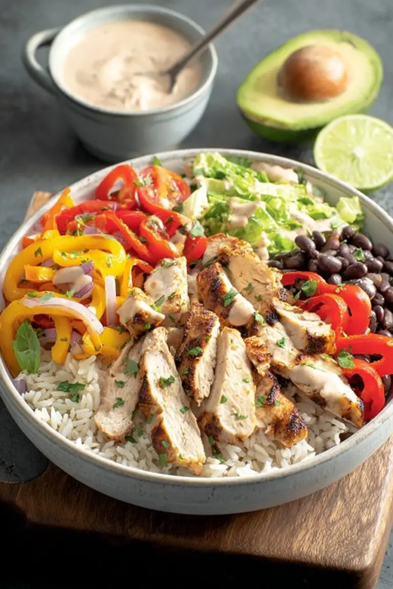 fajita poulet riz bols