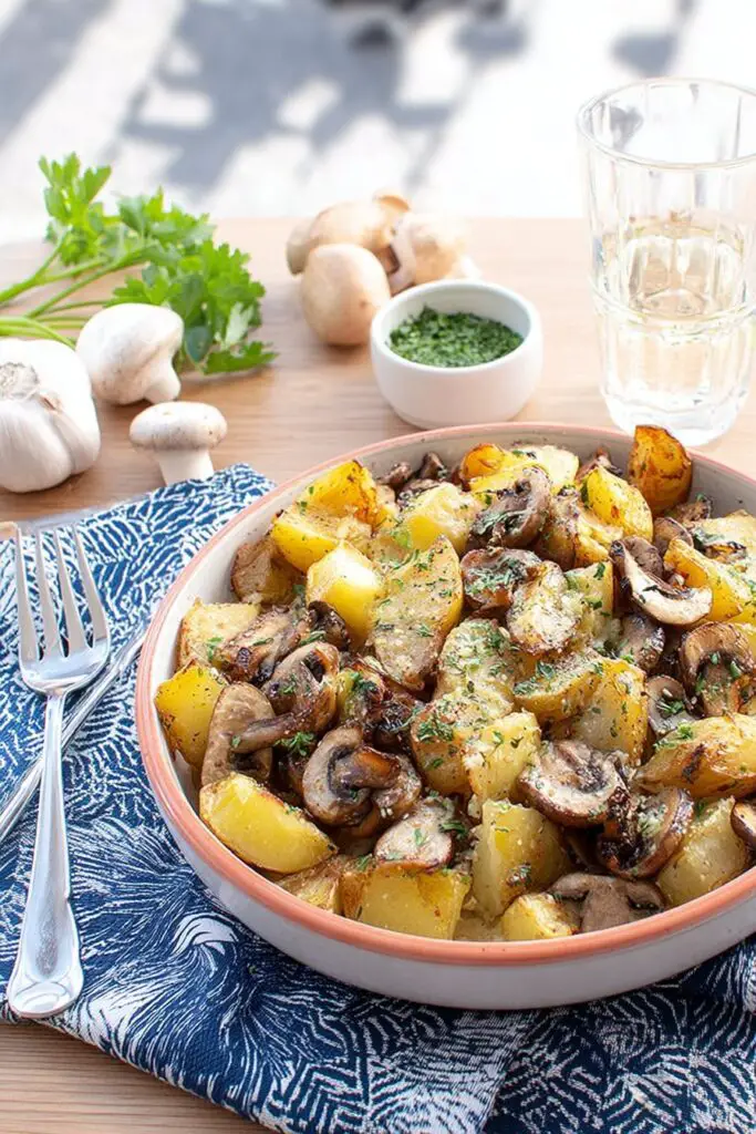 Poêlée aux deux pommes et champignons de Paris